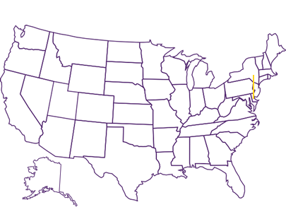 Delaware highlighted on US map