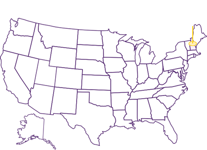 New Hampshire highlighted on US map